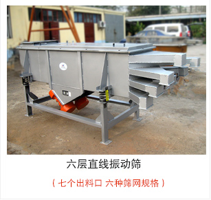 六層直線(xiàn)振動(dòng)篩加裝制成裝置,灰色油漆出口產(chǎn)品